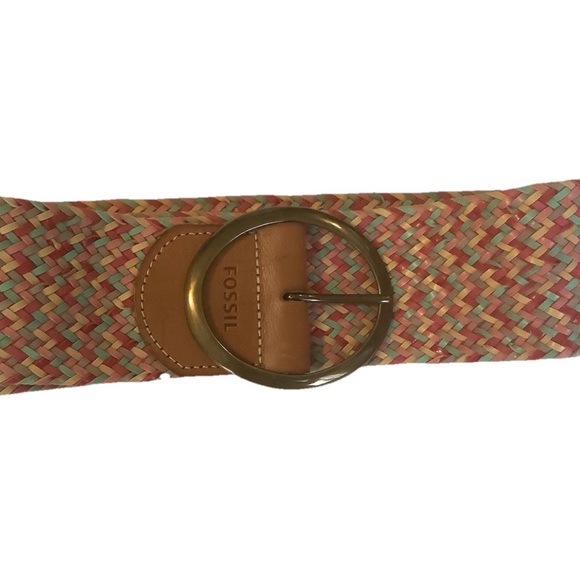 Fossil Multicolor Woven Belt with Gold Buckle M women braided main image 7